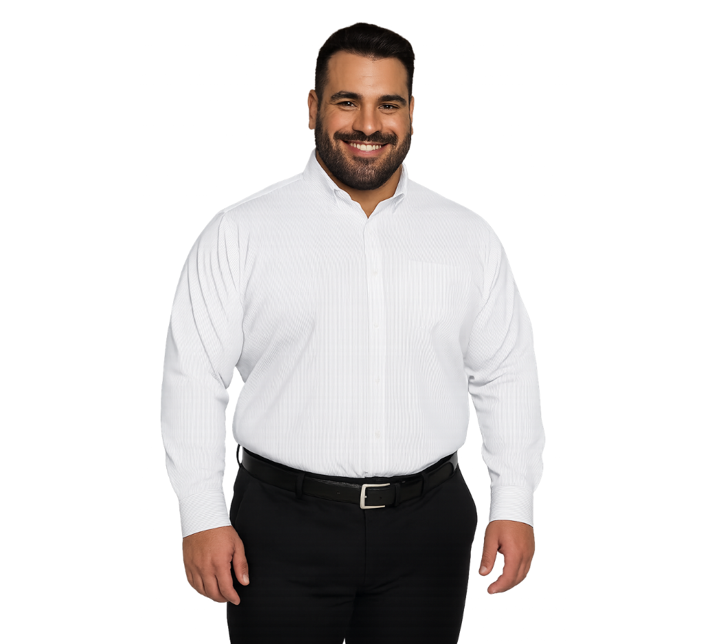 Camisa listada clásica 505 rayas negro regular fit Tallas grandes | MASX Chile