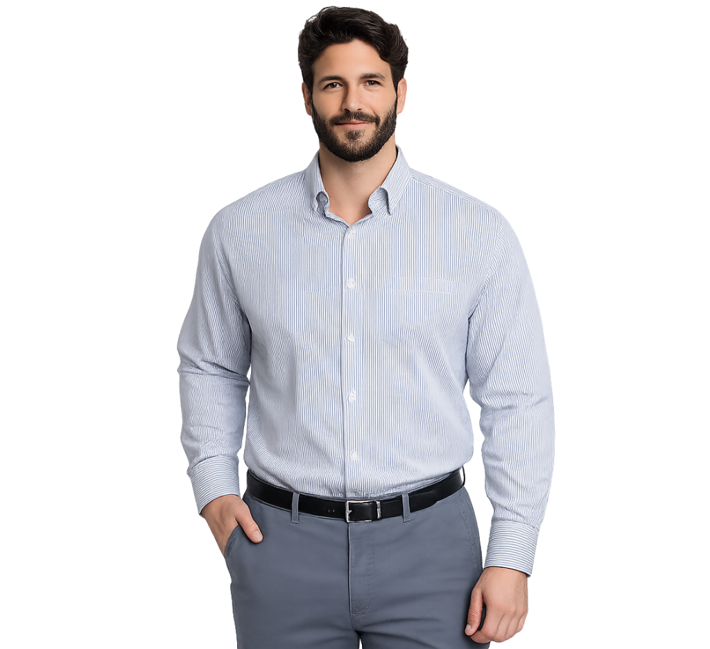 Camisa listada clásica 579 diseño azul marino regular fit | MASX Chile