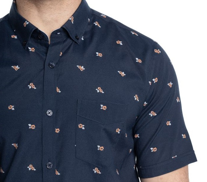 Camisa m/c estampada 579 diseño azul marino | MASX Chile