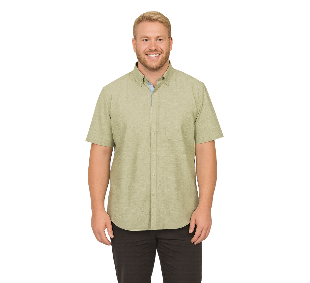 Camisa m/c slub 106 verde trv regular fit | MASX Chile