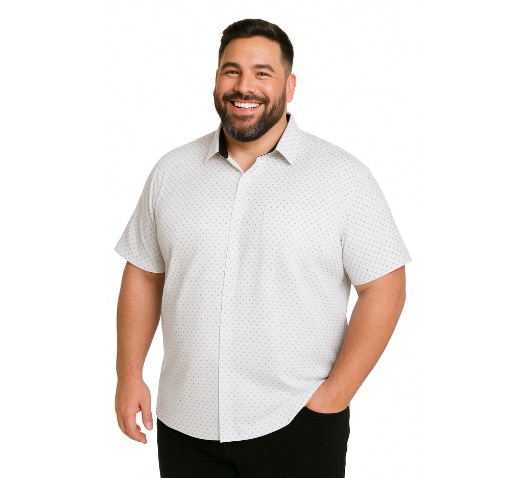 Camisa manga corta blanco v m11 Tallas grandes | MASX Chile
