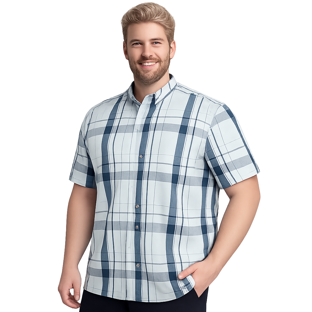 Camisa manga corta fantasia regular fit 510 diseño verde agua | MASX Chile