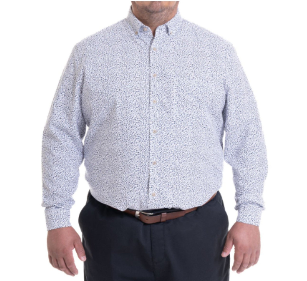 Camisa manga larga oxford slim fit estampada diseño 002 Tallas grandes | MASX Chile