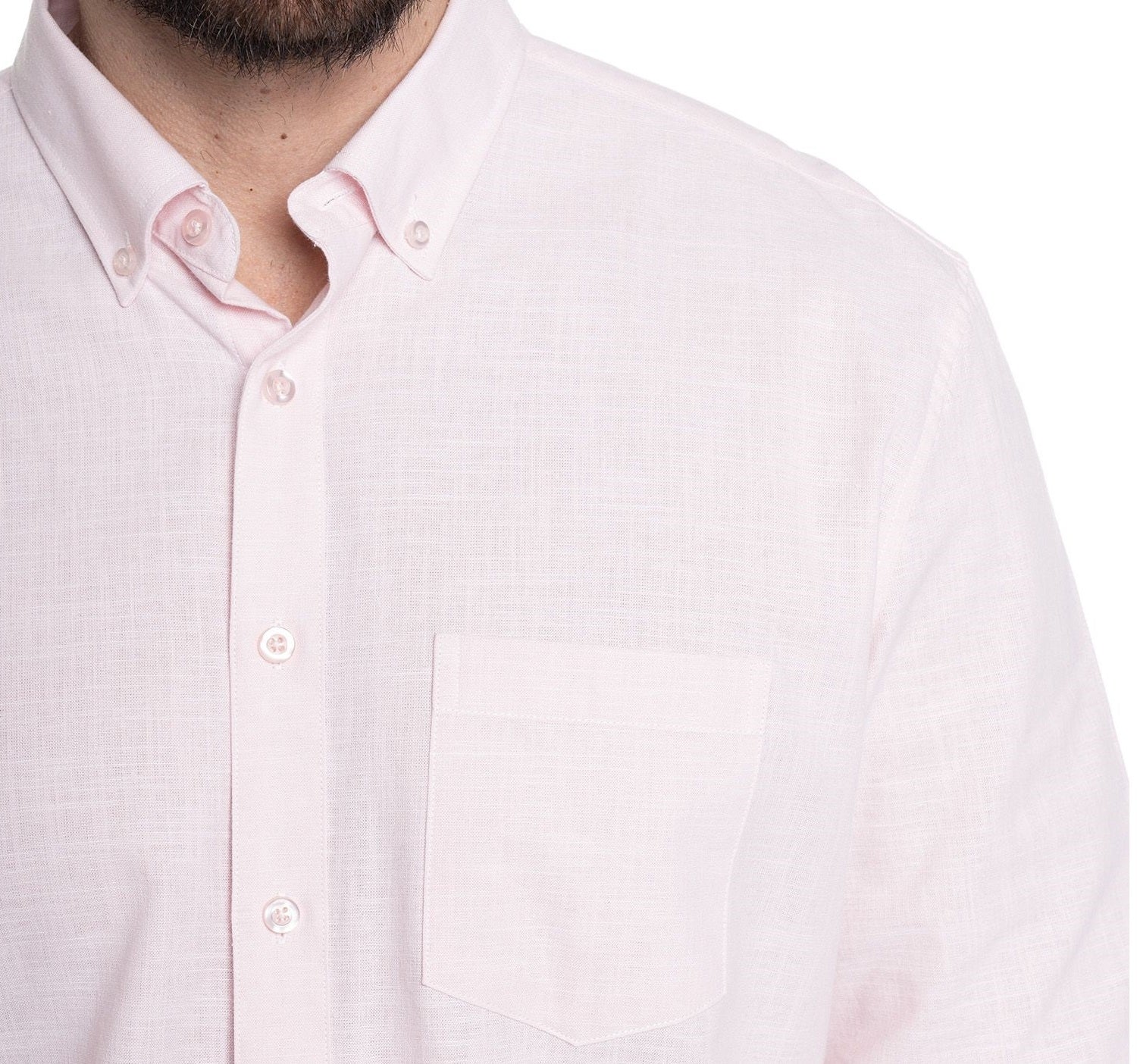 Camisa slub 050 rosado claro manga larga regular fit | MASX Chile