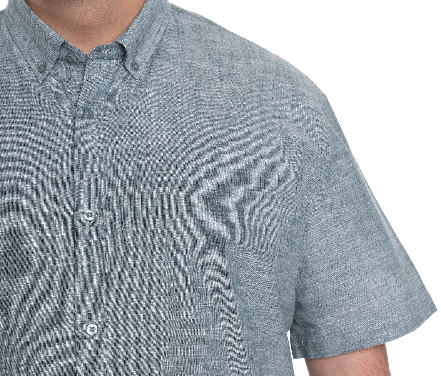 Camisa slub 071 celeste claro look lino regular fit | MASX Chile