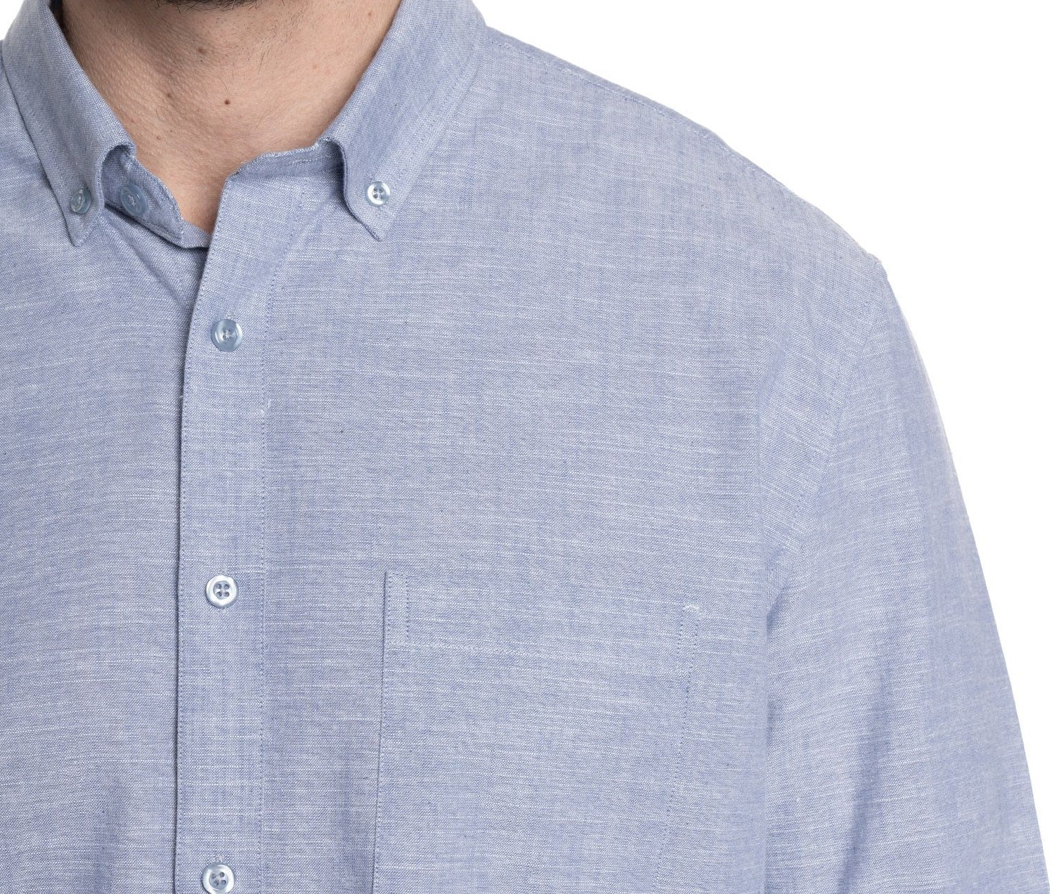 Camisa slub 071 celeste claro manga larga regular fit | MASX Chile