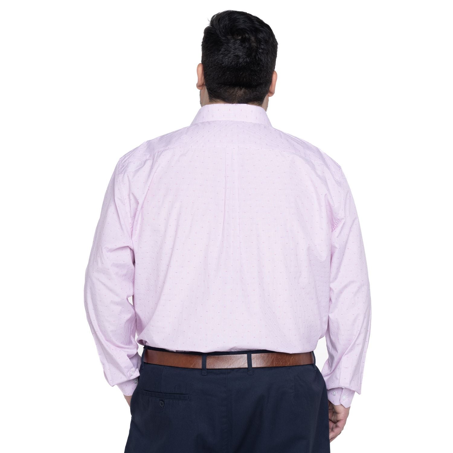 Camisa dobby 050 rosado claro cuello italiano slim fit M/L Tallas grandes | MASX Chile