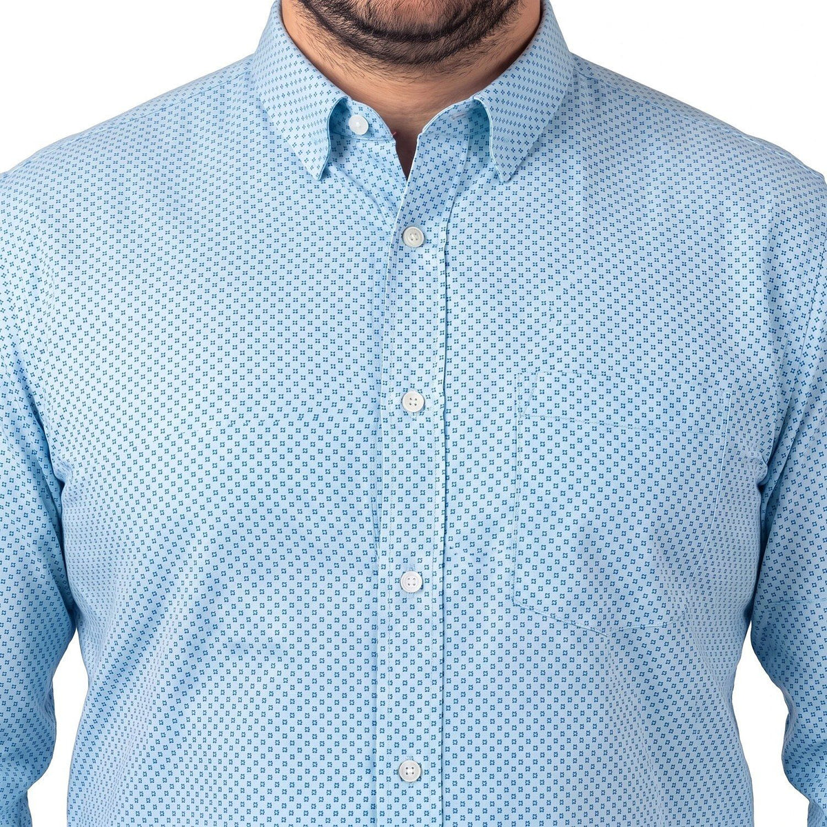 Camisa estampada 571 diseño celeste claro regular fit | MASX Chile