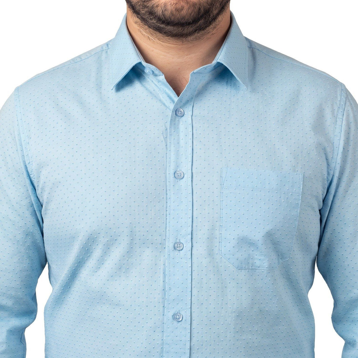 Camisa estampada 572 diseño celeste medio regular fit | MASX Chile