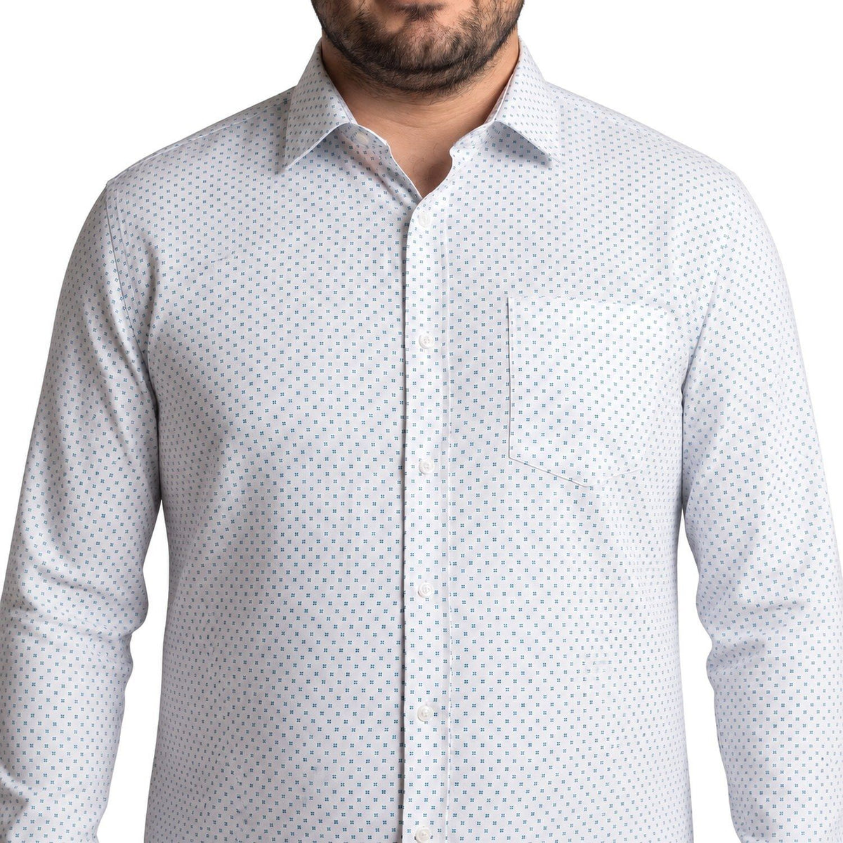 Camisa fantasía estampada 501 diseño blanco puntos regular fit | MASX Chile