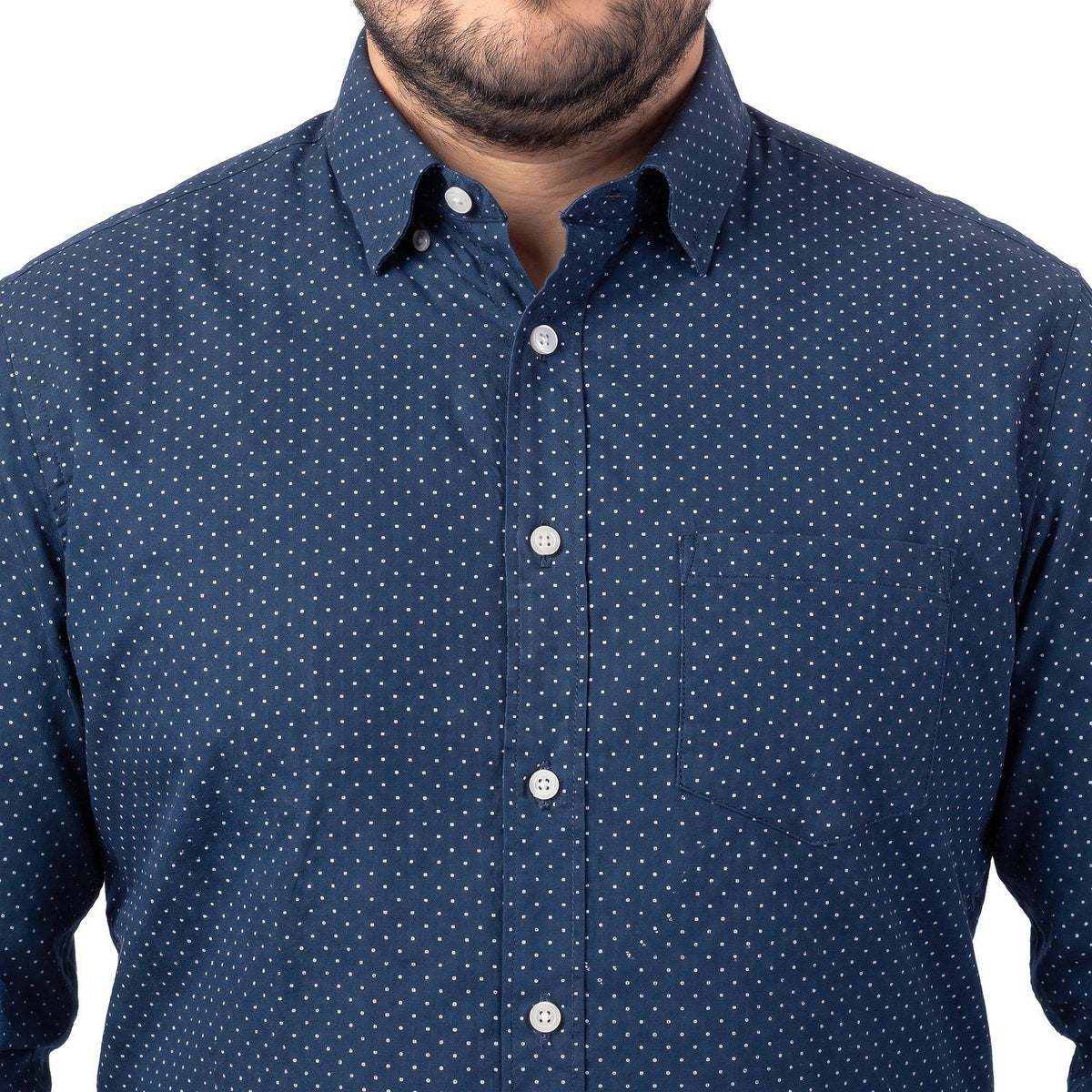 Camisa fantasía estampada 579 diseño azul marino regular fit | MASX Chile