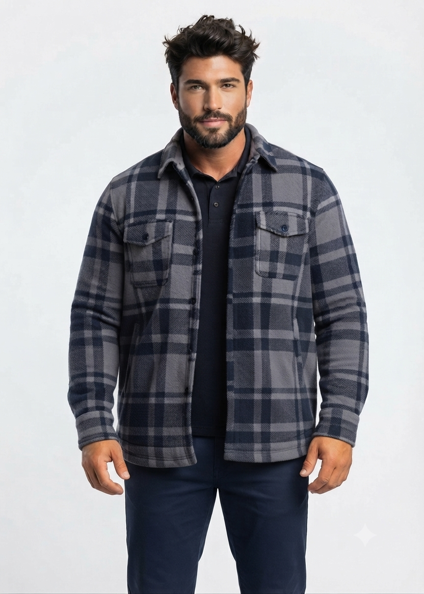 Chaqueta micropolar 579 diseño azul marino| MASX Chile