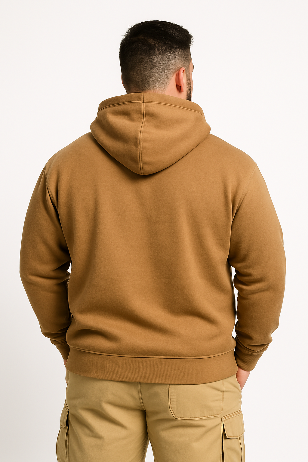 Polerón Hoodie Camel para Hombre Tallas Grandes