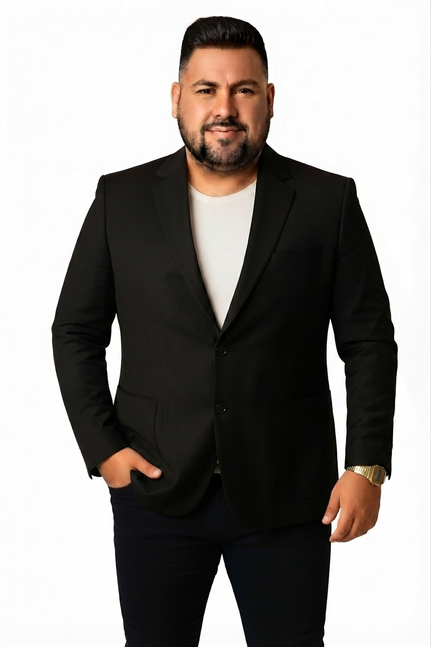 Blazer bolsillos 2 botones negro Tallas grandes | MASX Chile