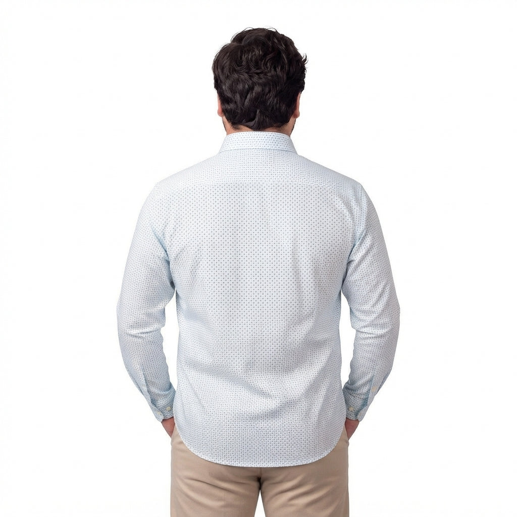 Camisa fantasía estampada 501 diseño blanco puntos regular fit | MASX Chile