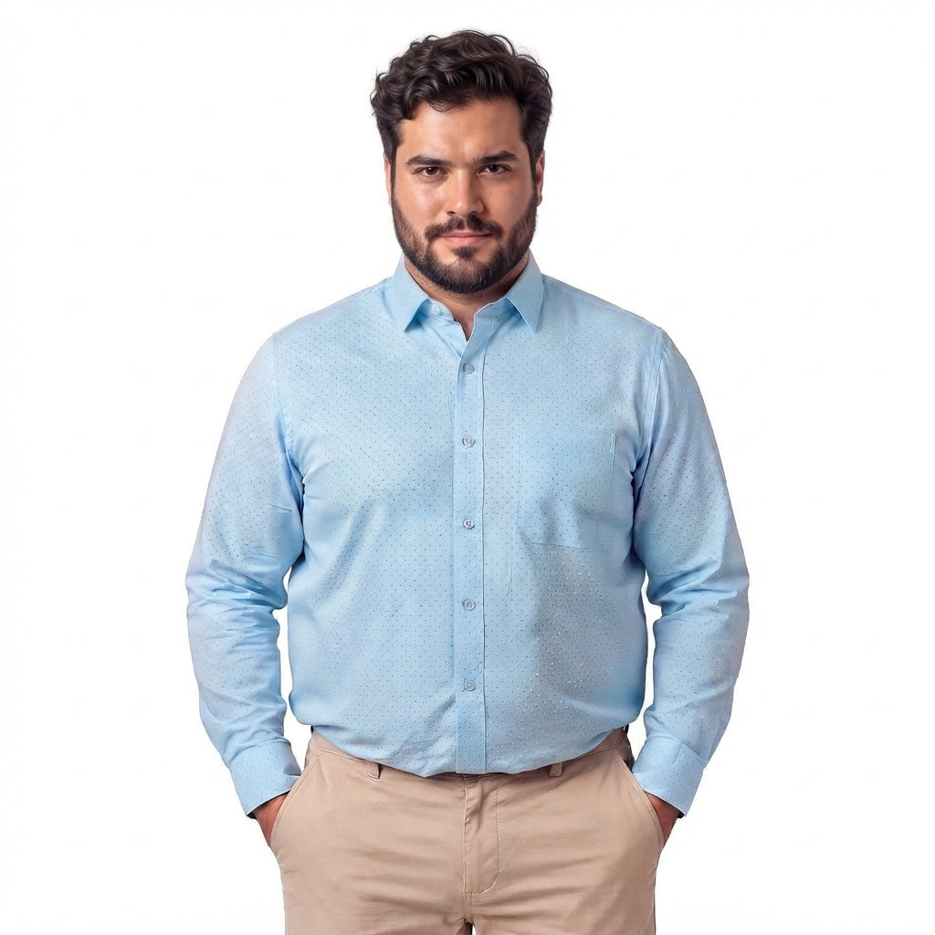 Camisa estampada 571 diseño celeste medio regular fit | MASX Chile