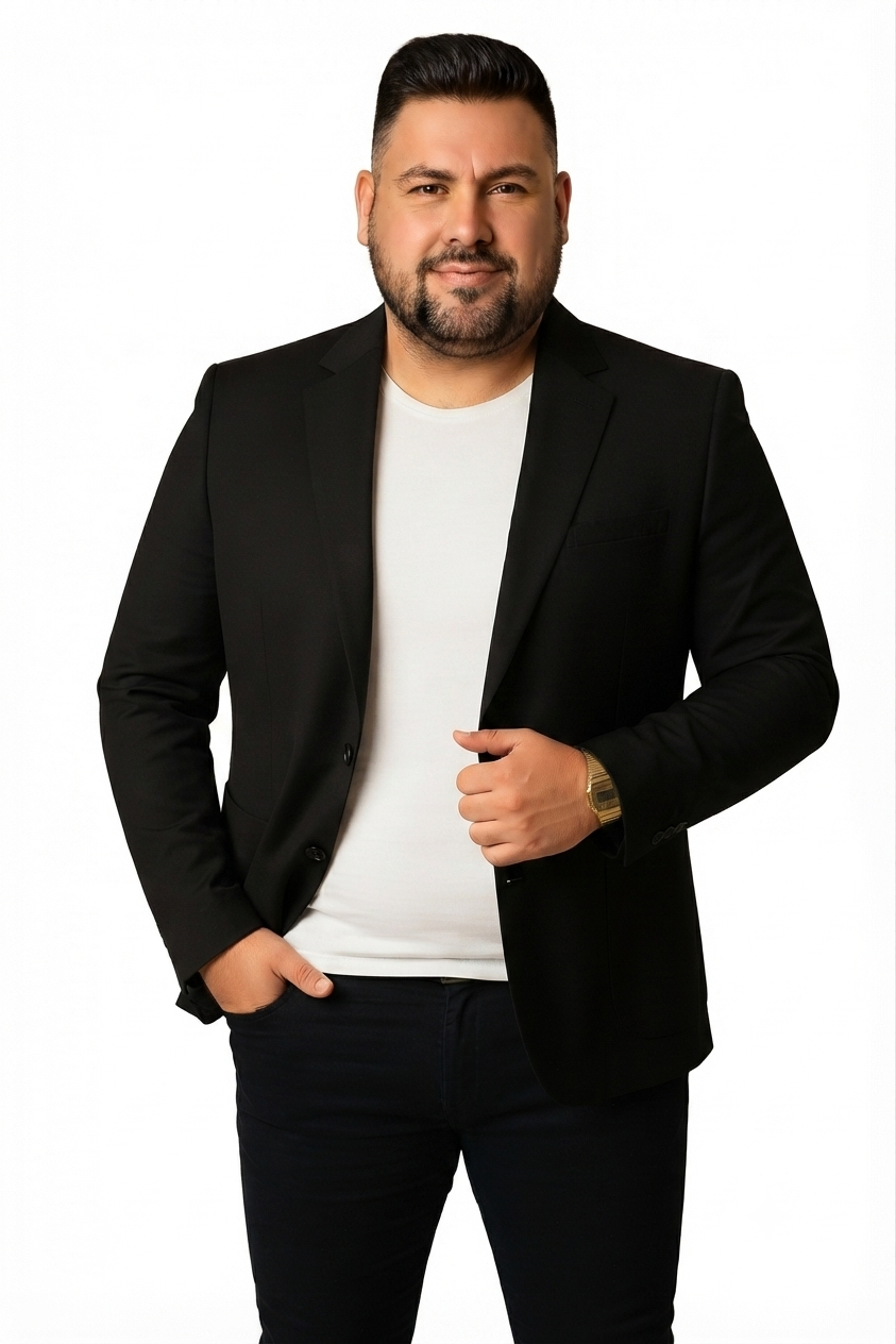 Blazer bolsillos 2 botones negro Tallas grandes | MASX Chile