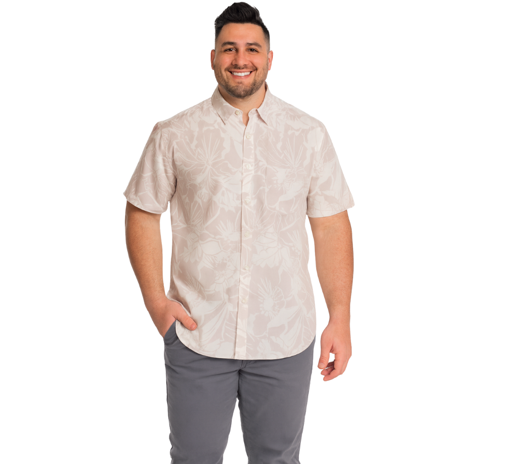 Guayabera m/c estampada 535 diseño beige regular fit | MASX Chile