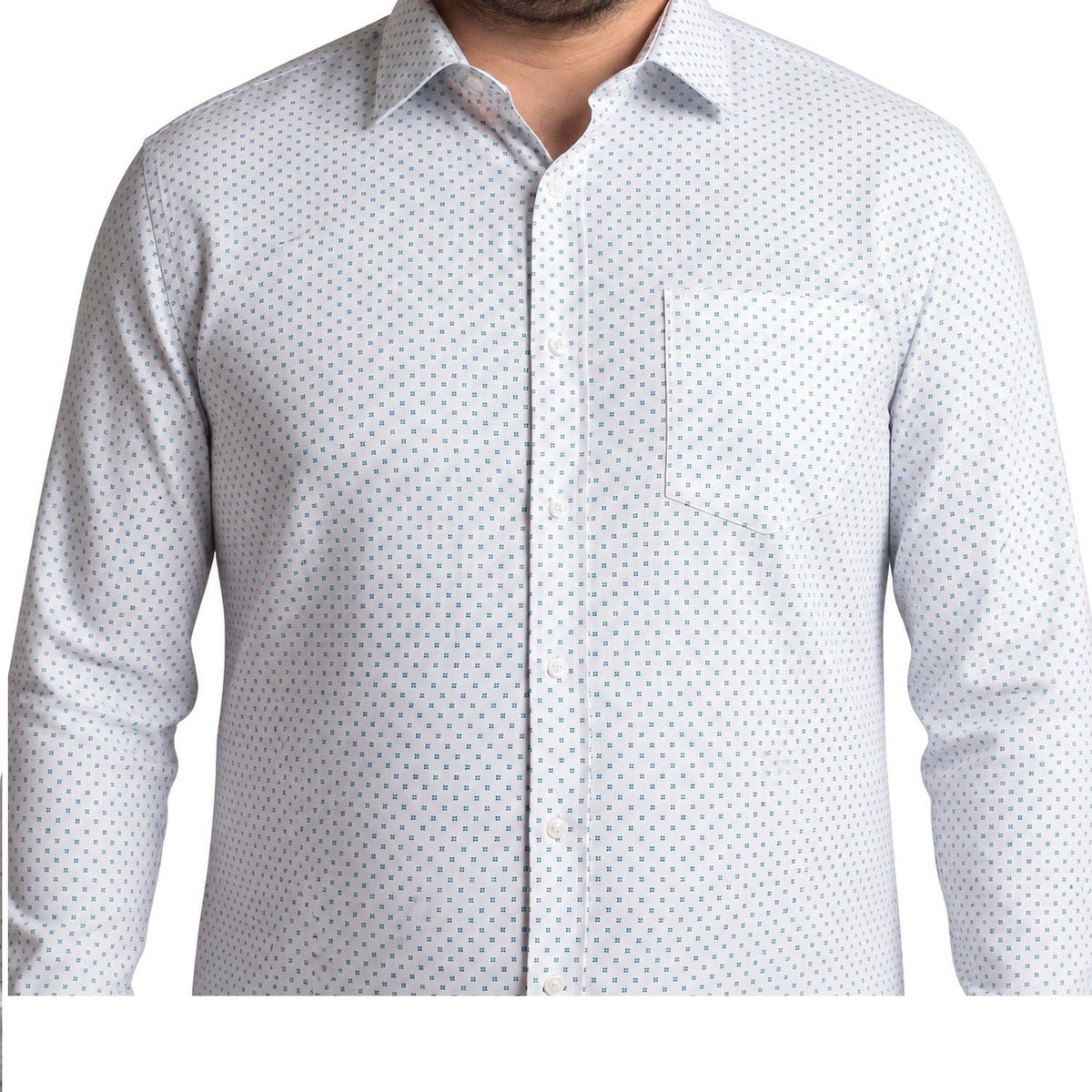 Camisa fantasía estampada 501 diseño blanco puntos regular fit | MASX Chile