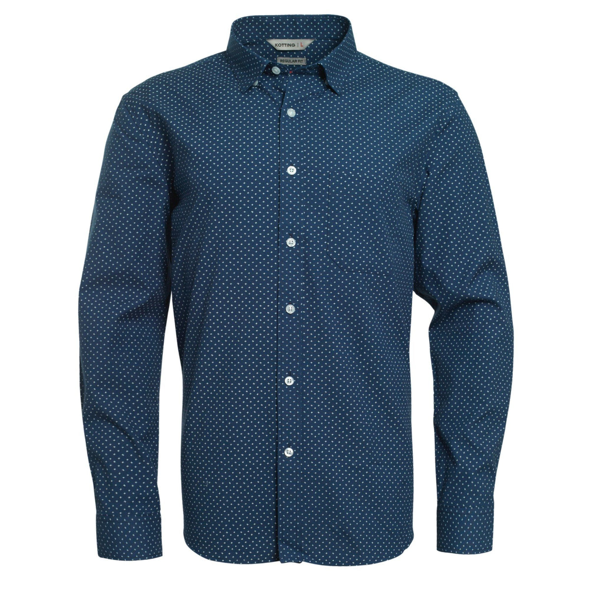 Camisa fantasía estampada 579 diseño azul marino regular fit | MASX Chile