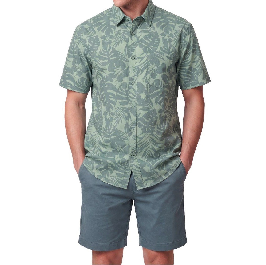 Camisa m/c guayabera diseño 515 Verde Pistacho regular fit | MASX Chile
