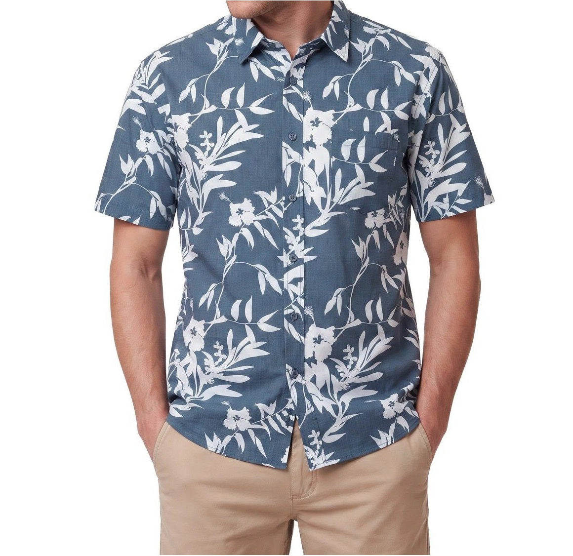 Camisa m/c guayabera diseño 579 Azul Marino regular fit | MASX Chile
