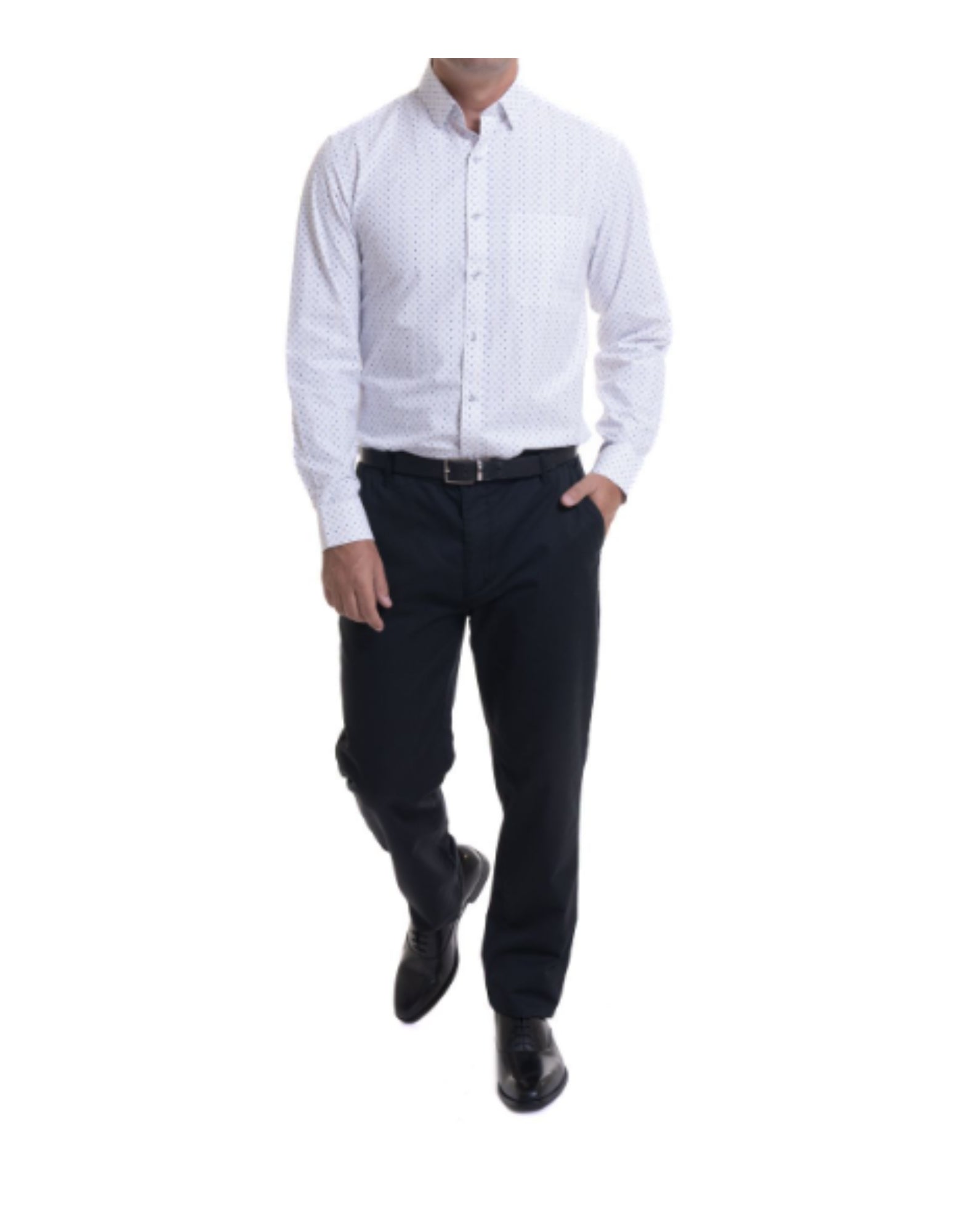 Pantalón frente plano regular fit 009 negro | MASX Chile