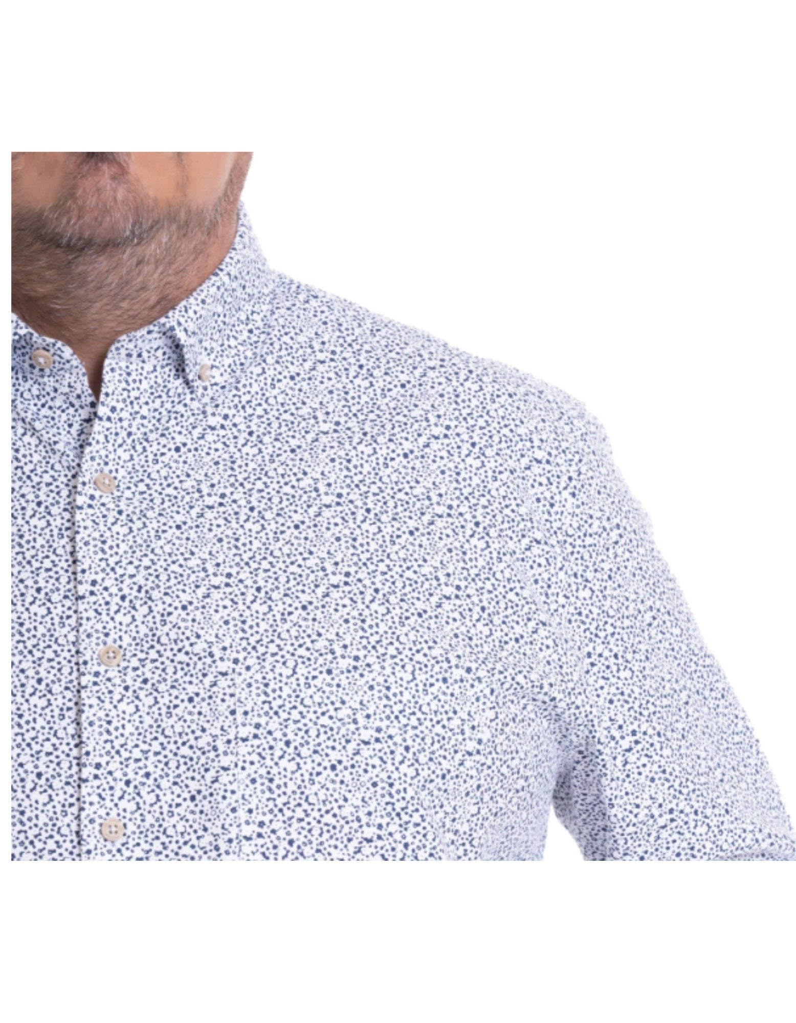 Camisa manga larga oxford slim fit estampada diseño 002 Tallas grandes | MASX Chile