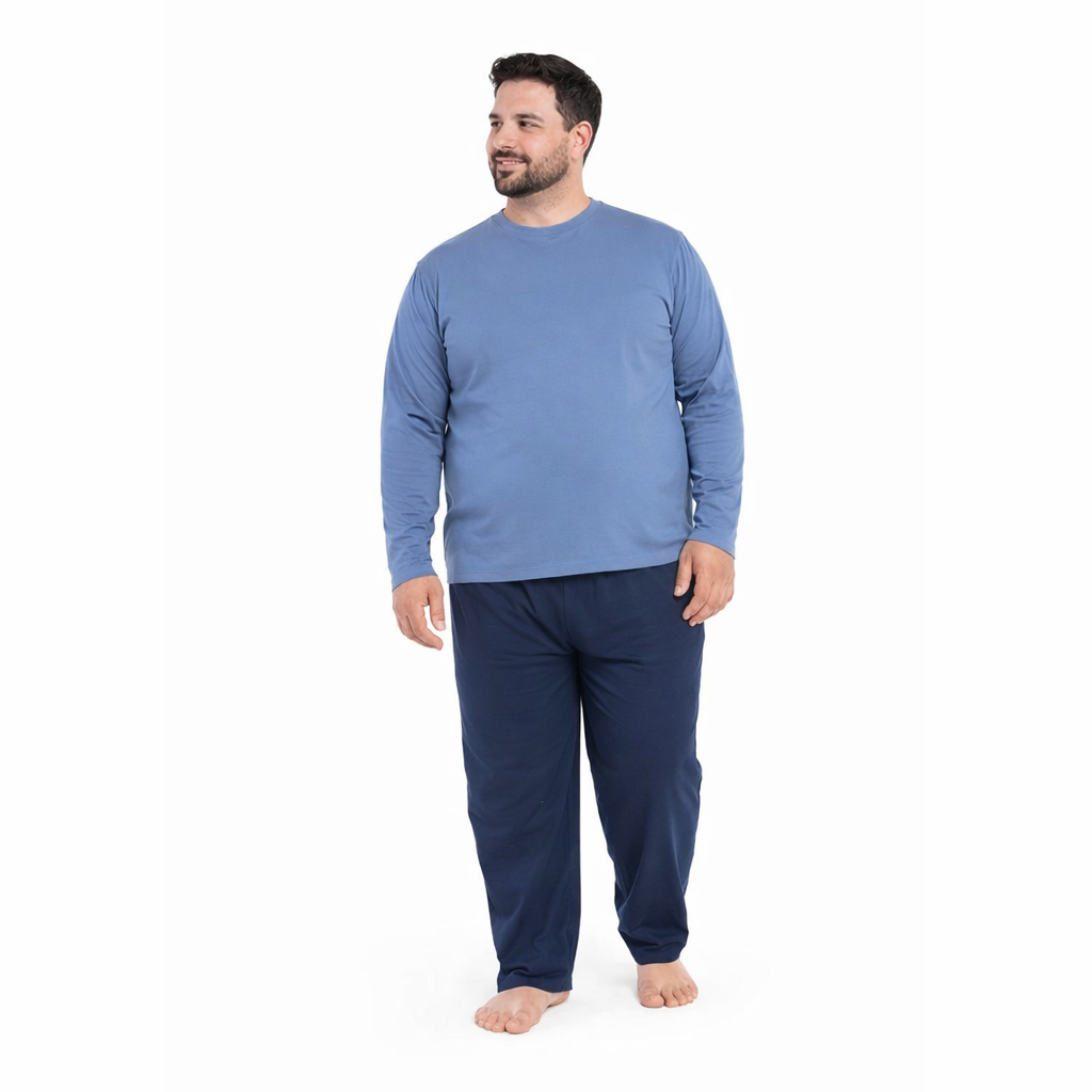 Pijama relax total 077 azul Tallas grandes | MASX Chile