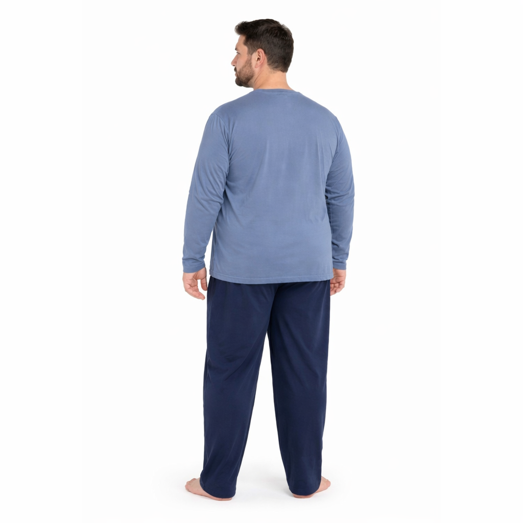 Pijama relax total 077 azul Tallas grandes | MASX Chile