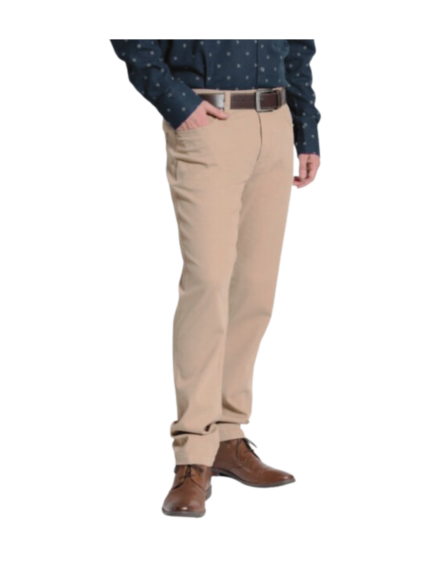 Pantalón 5 bolsillos slim fit spandex 030 beige - Tallas Grandes