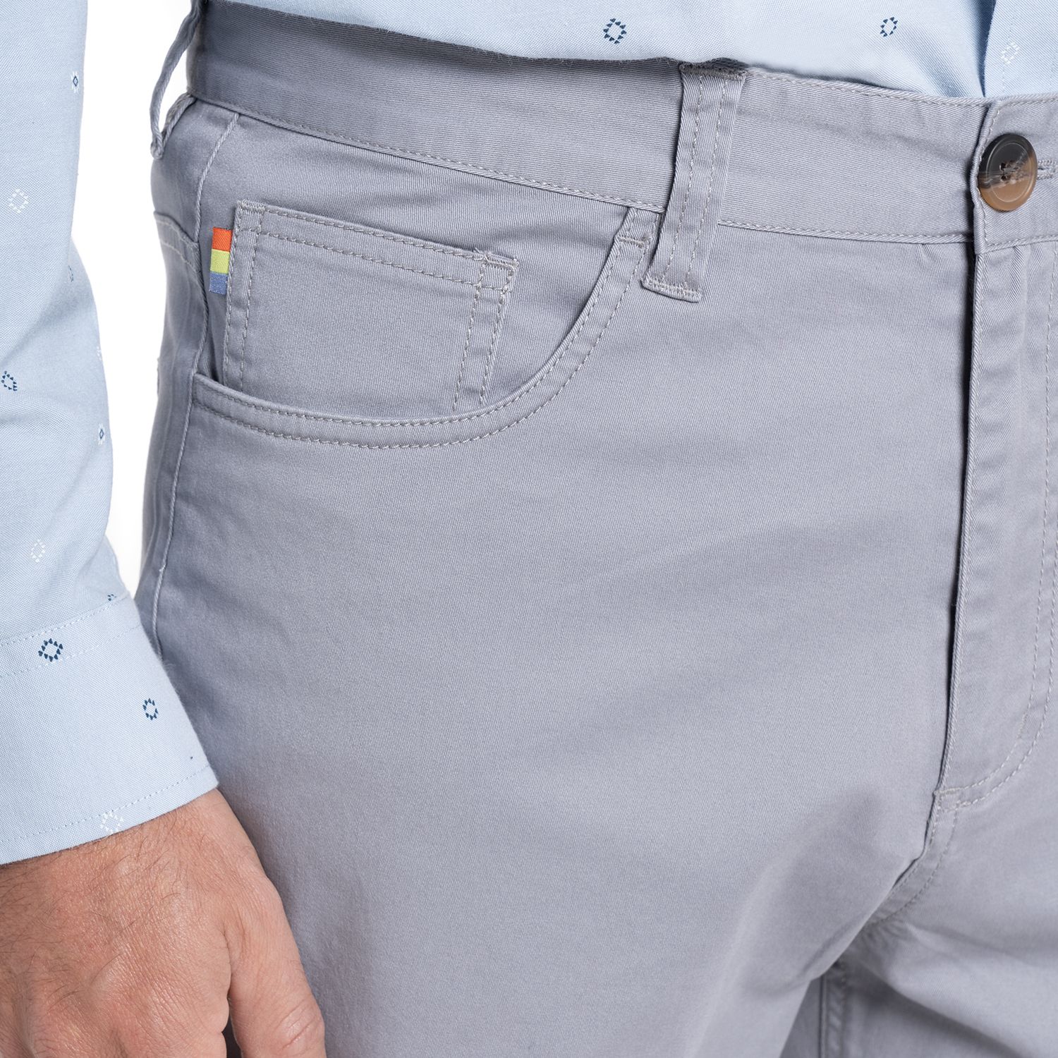 Pantalón Trv 5 bolsillos slim fit 003 gris medio Tallas Grandes | MASX Chile