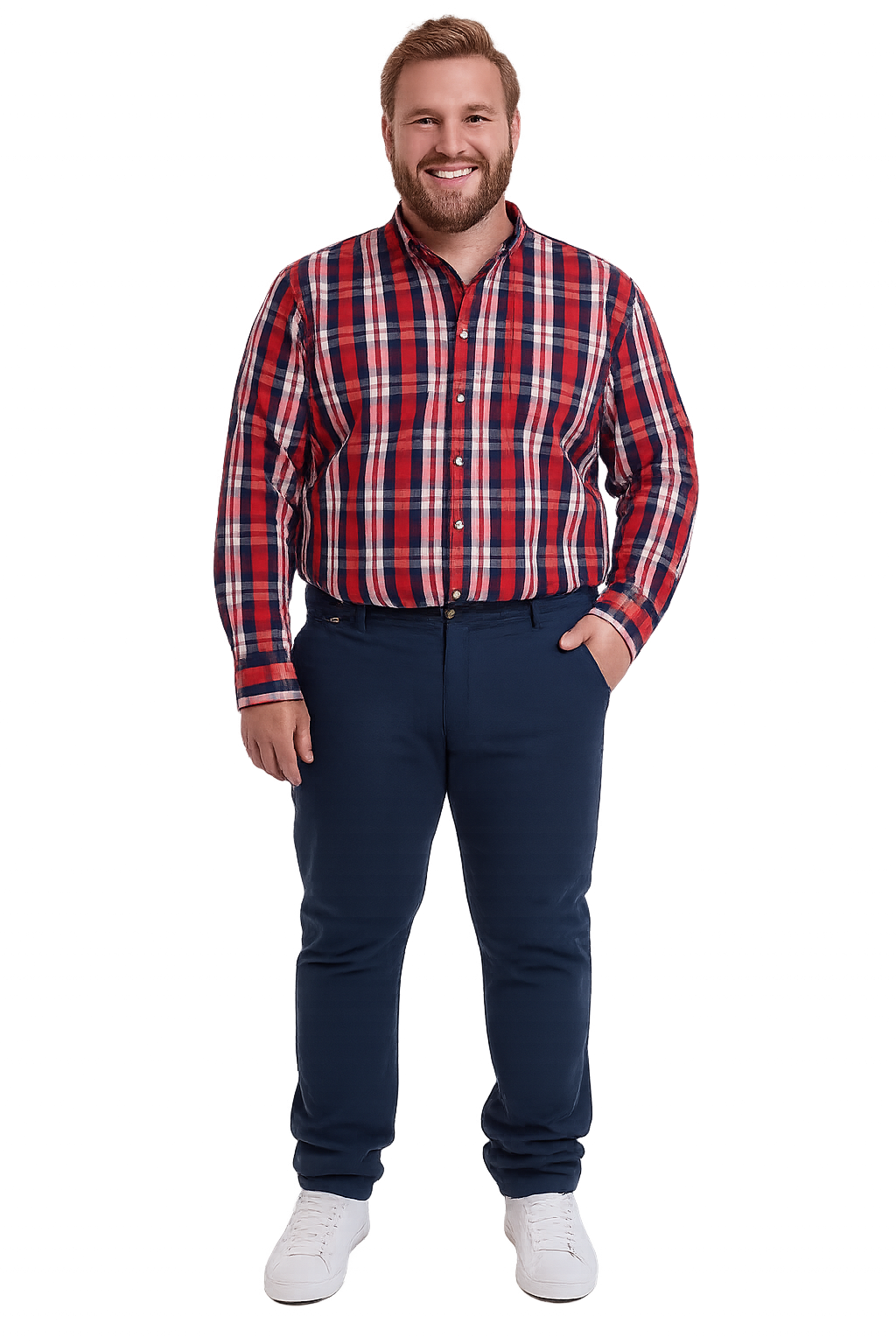 Pantalón Trv frente plano slim fit spandex 079 azul marino Tallas Grandes | MASX Chile