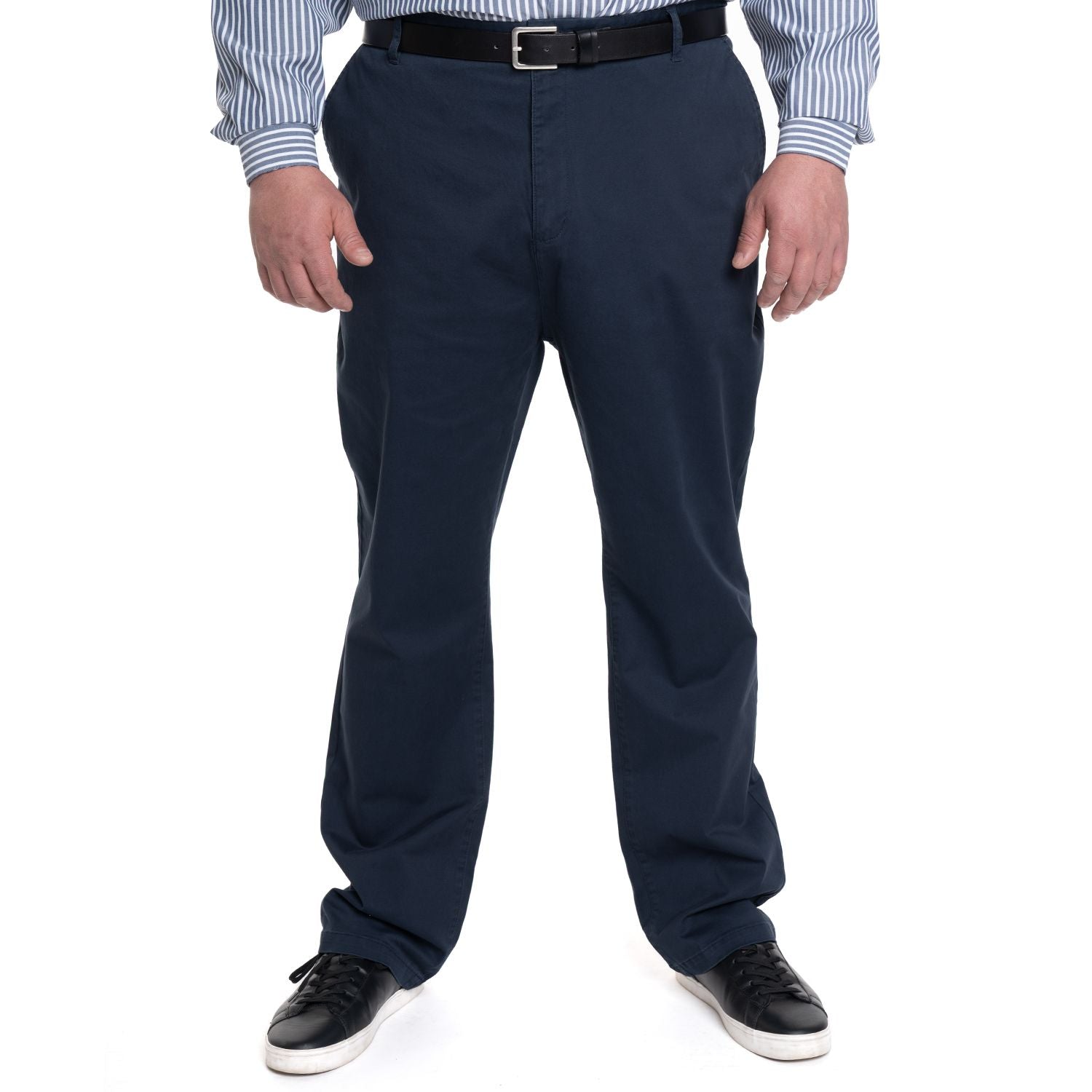 Pantalón frente plano regular fit spandex 079 azul marino | MASX Chile