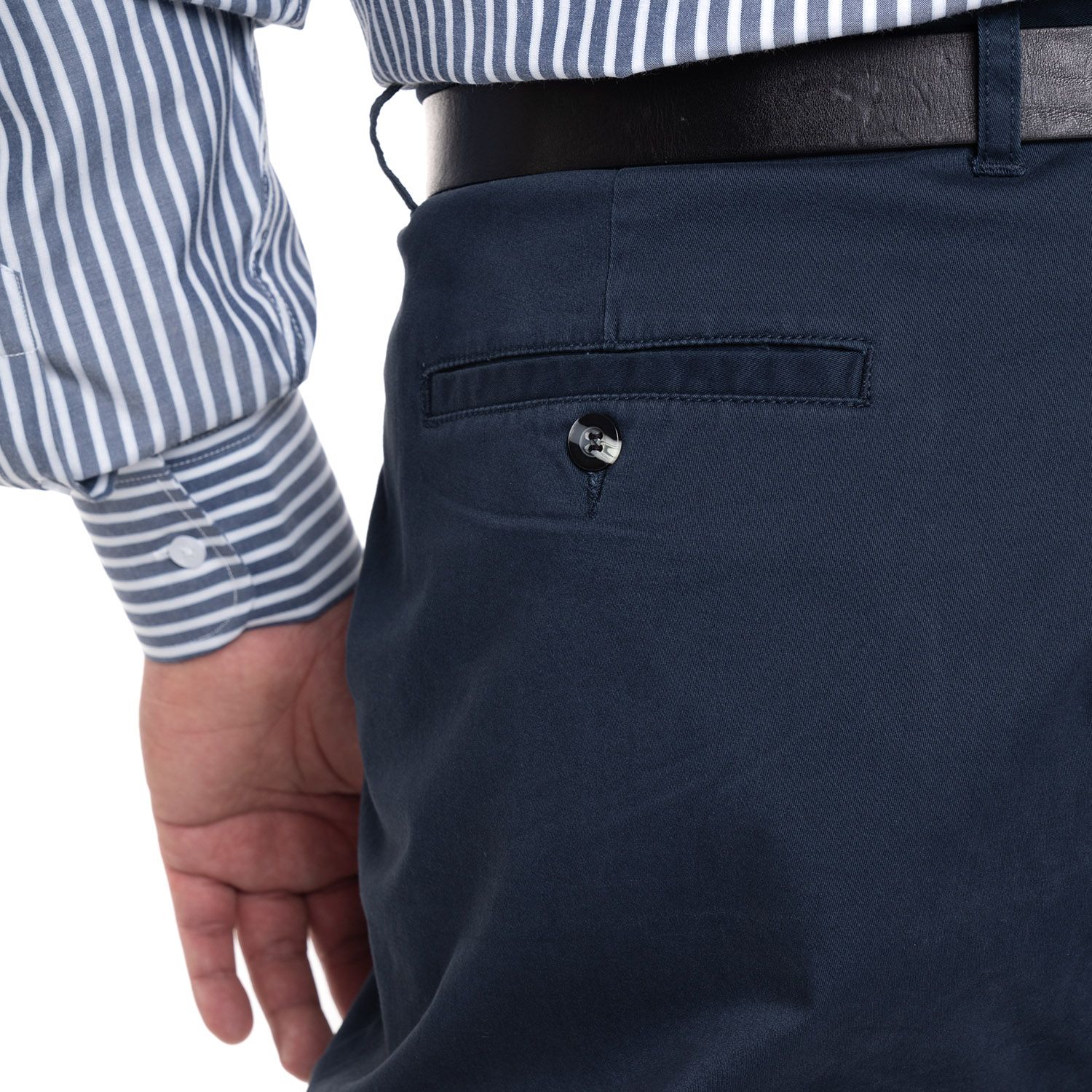 Pantalón frente plano regular fit spandex 079 azul marino | MASX Chile