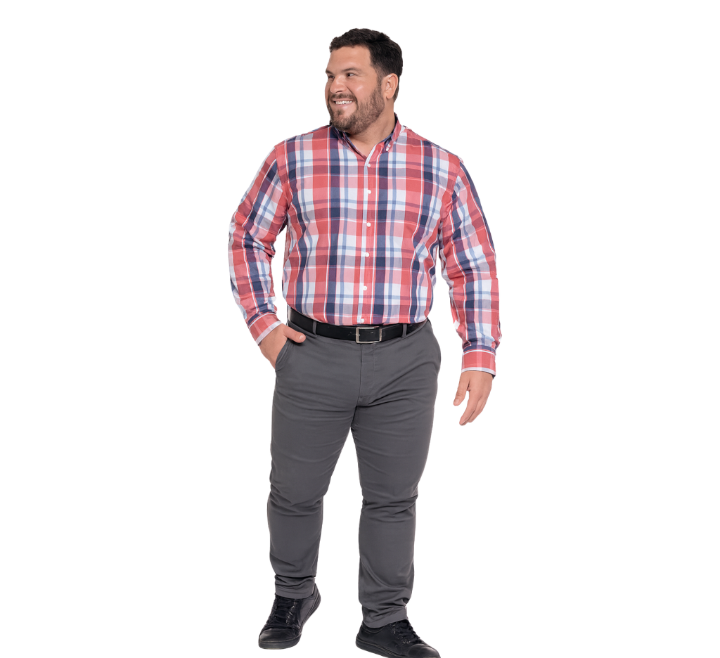 Pantalón frente plano slim fit spandex 004 gris oscuro trv Tallas Grandes | MASX Chile