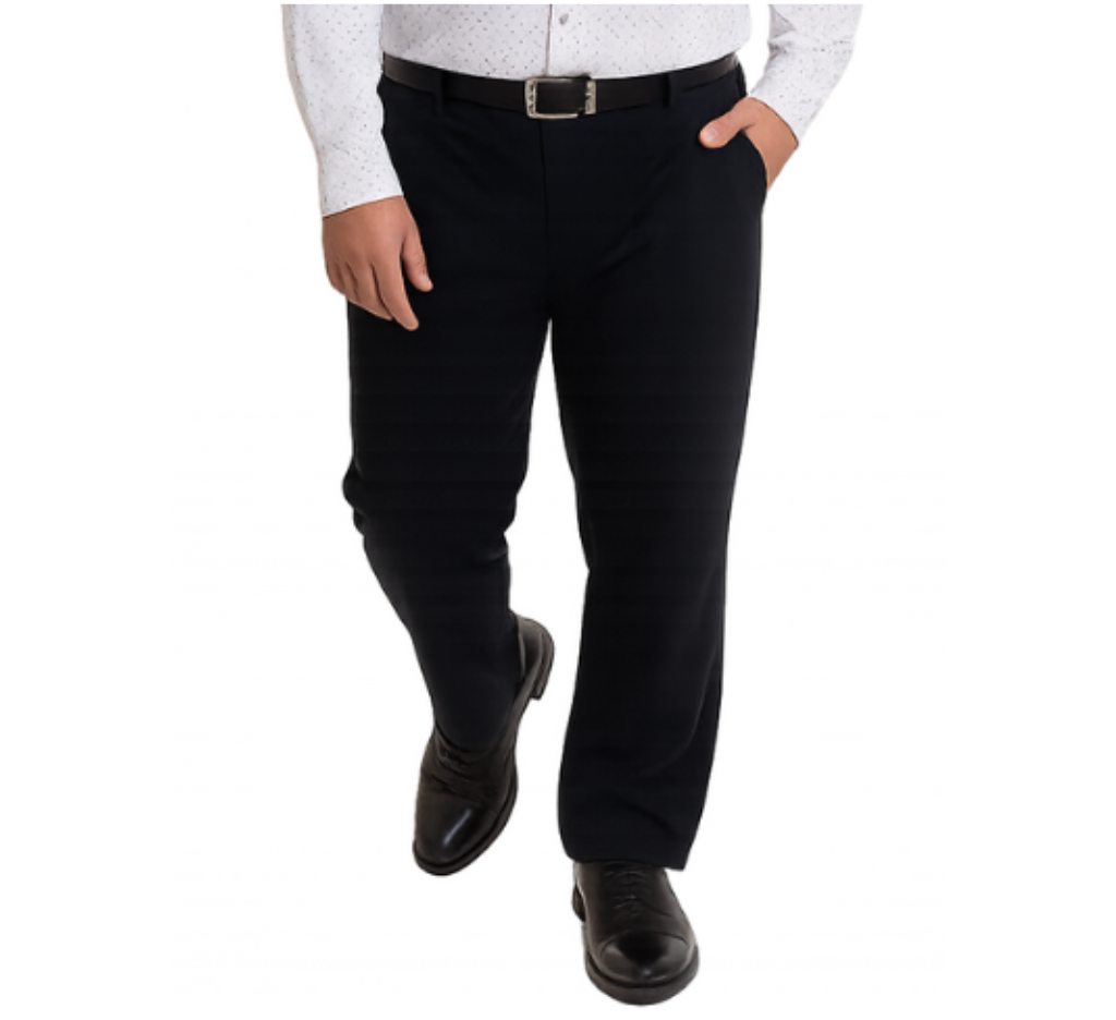 Pantalón frente plano slim fit spandex 009 negro Tallas Grandes | MASX Chile