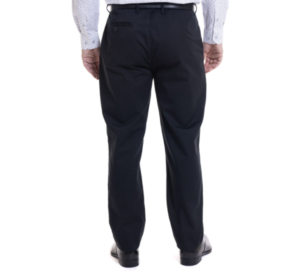 Pantalón frente plano slim fit spandex 009 negro Tallas Grandes | MASX Chile