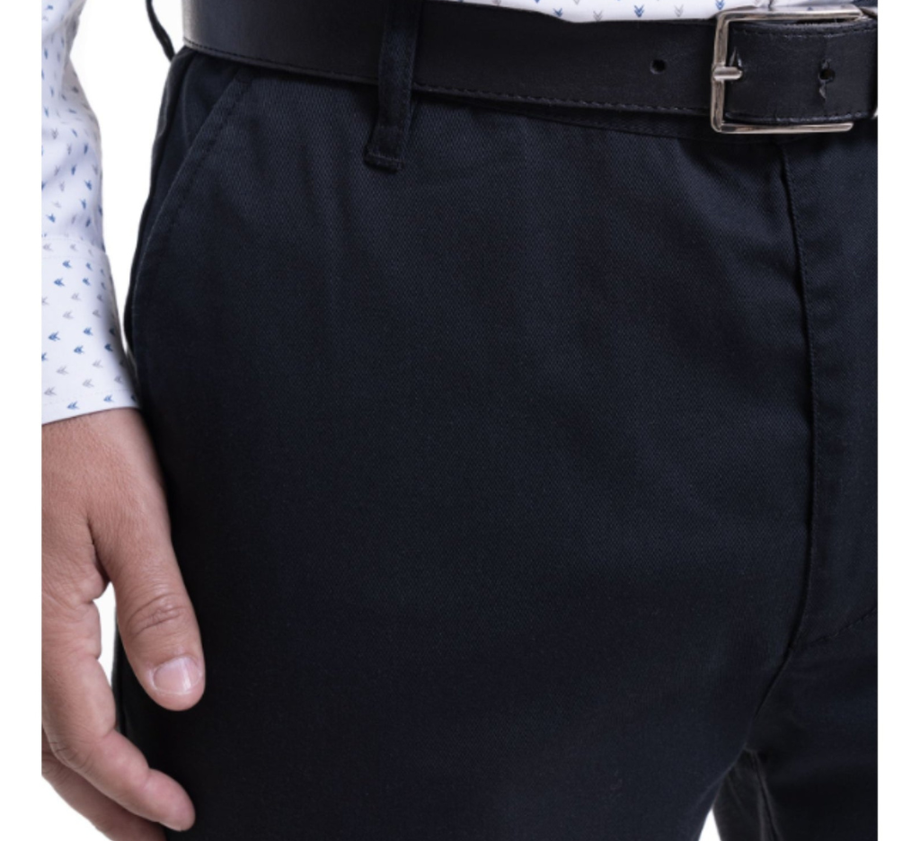 Pantalón frente plano slim fit spandex 009 negro Tallas Grandes | MASX Chile