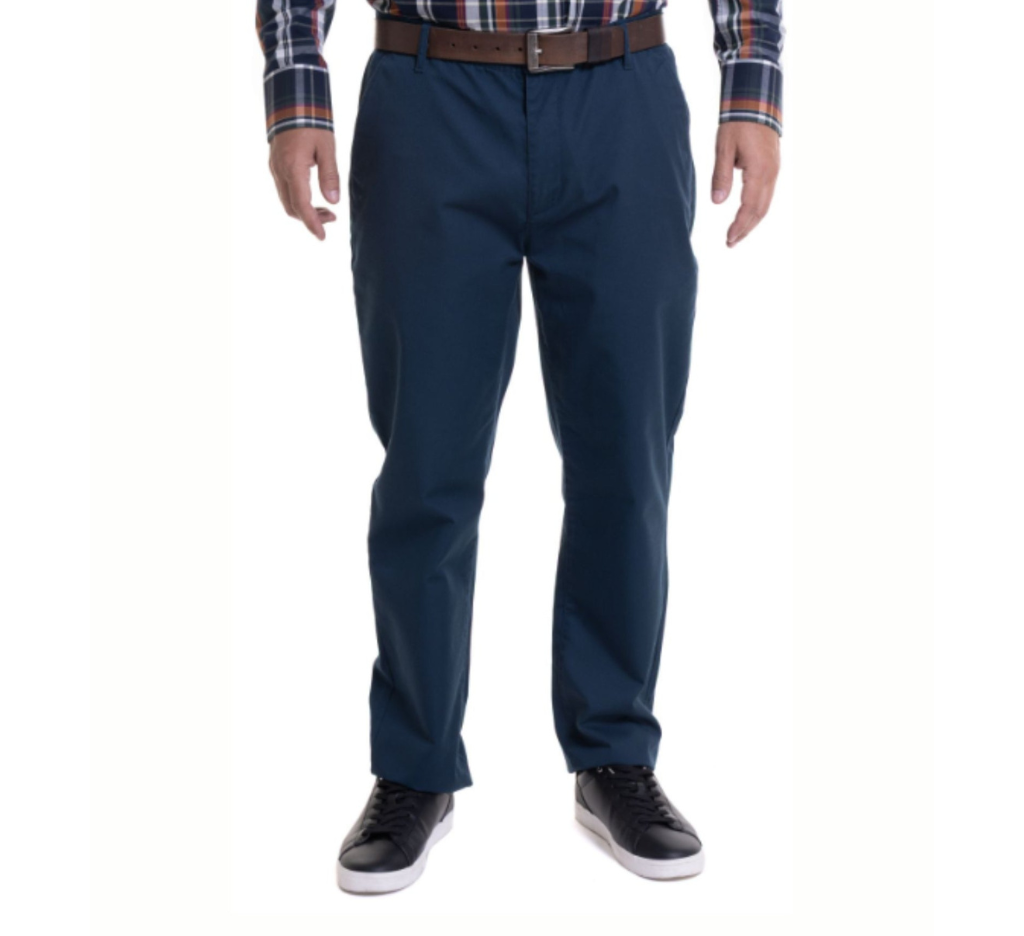 Pantalón frente plano slim fit spandex 079 azul marino Tallas Grandes Hombre | MASX Chile