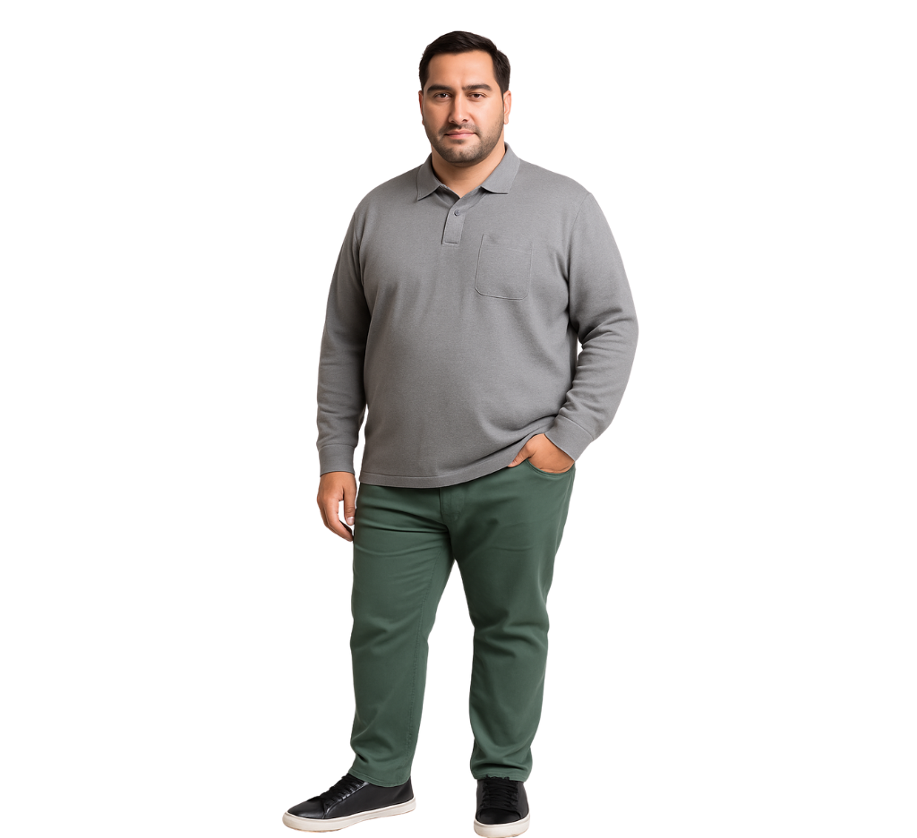 Pantalón hombre 5 bolsillos slim fit spandex 017 verde musgo trv Tallas Grandes | MASX Chile