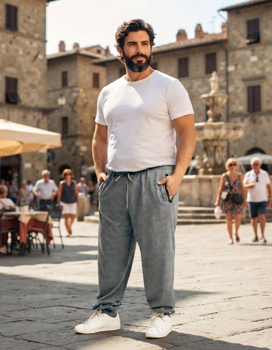 Pantalón de buzo jogger continuativo melange oscuro s/cierre