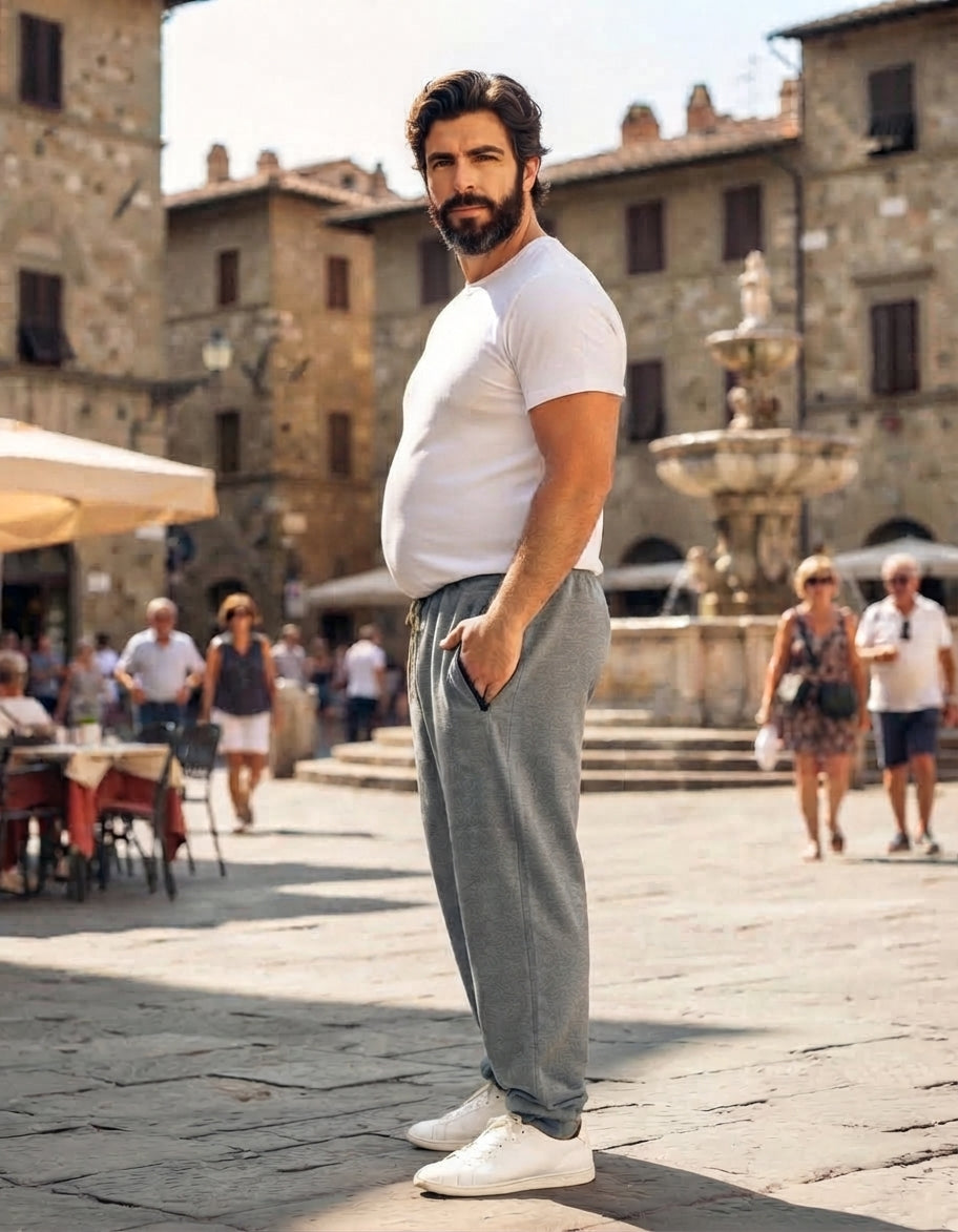 Pantalón de buzo jogger continuativo melange oscuro s/cierre