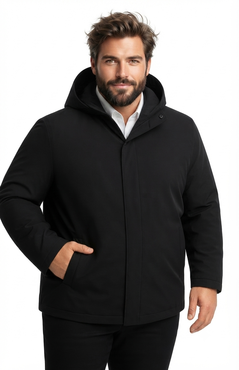 Parka Larga 009 Negro Tallas Grandes | MASX Chile