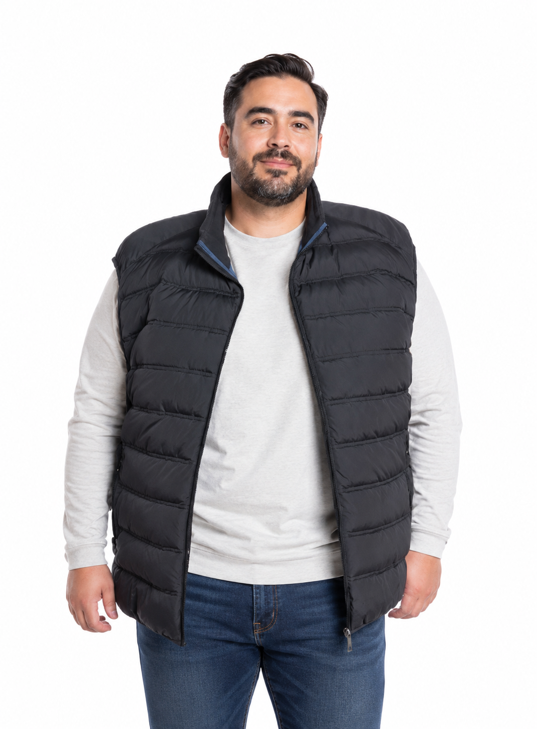 Parka bloques sin mangas 009 negro Tallas Grandes | MASX Chile