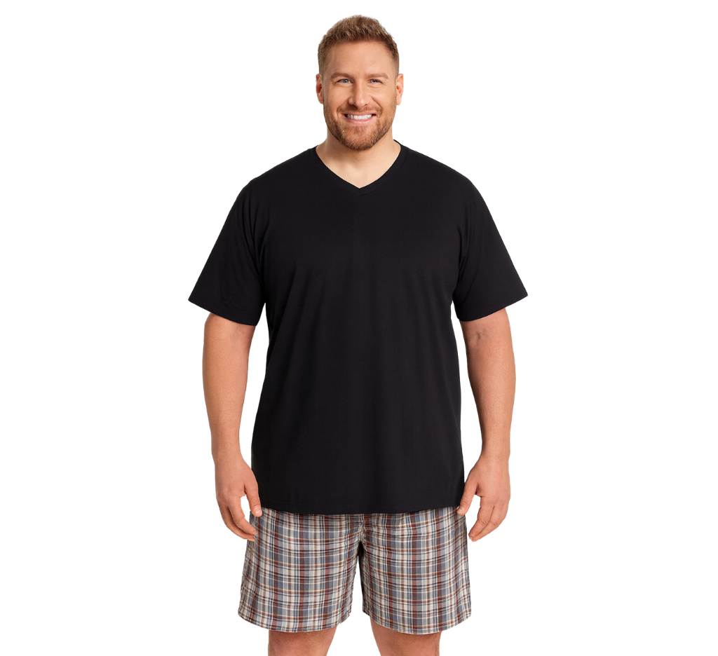 Pijama relax dúo 556 diseño burdeo Tallas grandes | MASX Chile