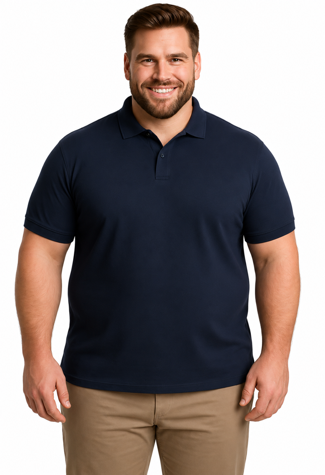 Polera Piqué lisa Azul Marino MASX M/C 240 Gr | MASX Chile