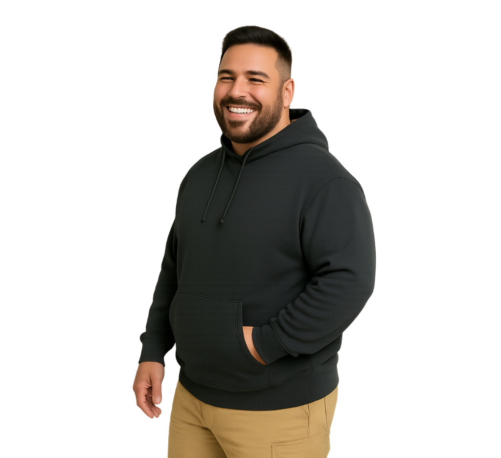 Polerón Hoodie azul marino para hombre Tallas grandes | MASX Chile