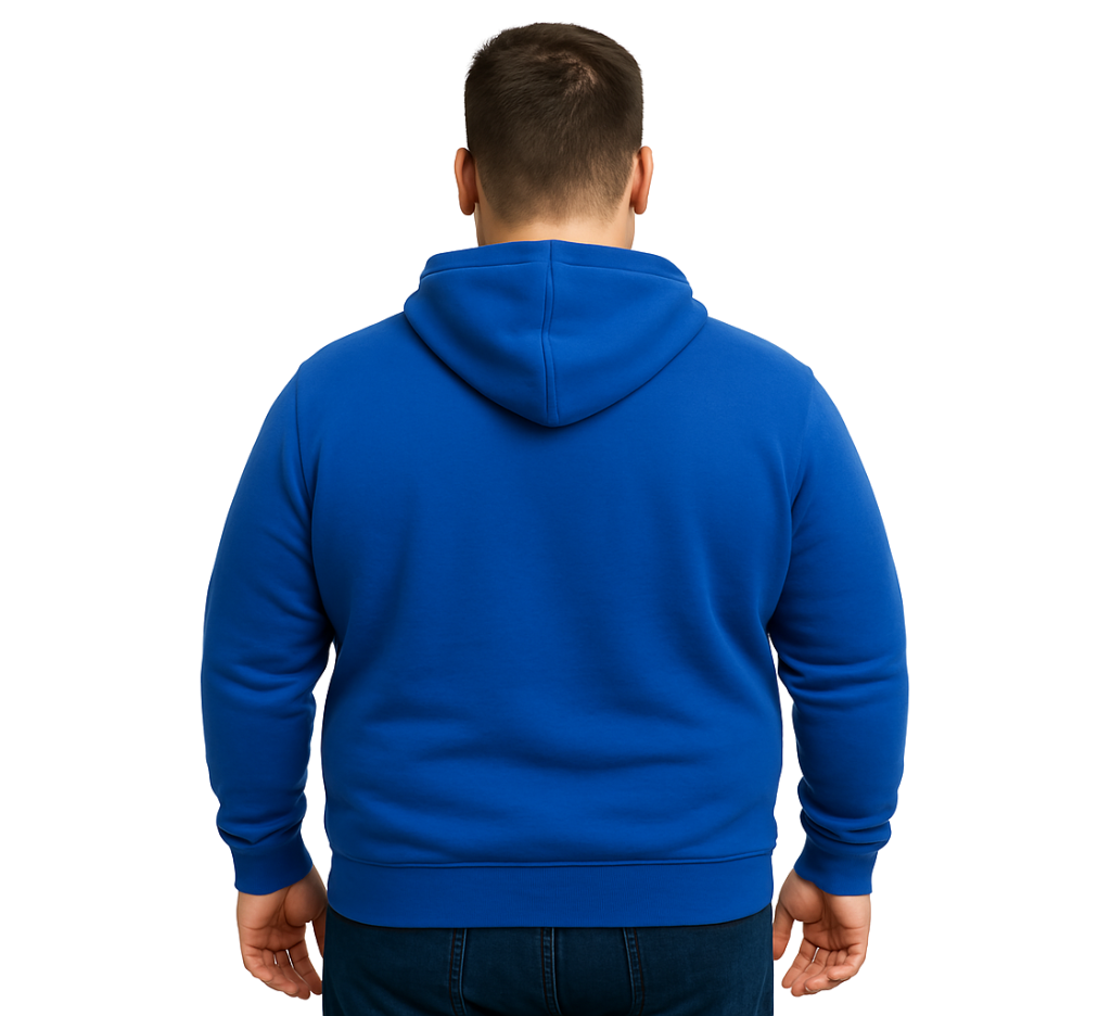 Polerón con gorro y cierre azul rey Tallas Grandes | MASX Chile