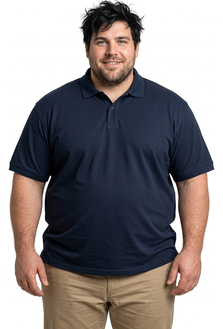 Polera Piqué lisa Azul Marino MASX M/C 240 Gr | MASX Chile